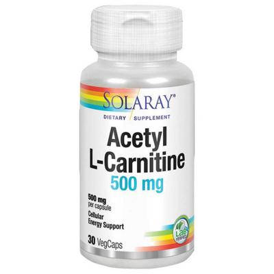 Solaray Ac&eacute;tyl L-Carnitine 500 mg 30 G&eacute;lules V&eacute;g&eacute;tales 30 Units