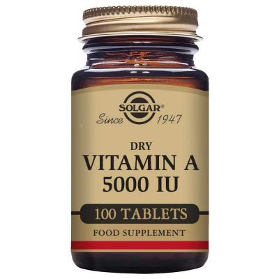 Solgar Vitamine A S&egrave;che 500UI 100 comprim&eacute;s