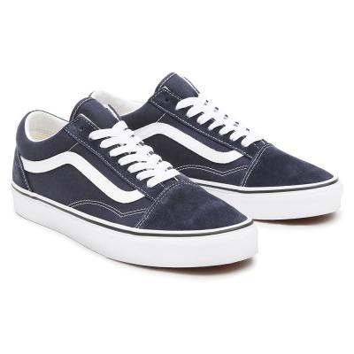 Baskets basses Vans en cuir nubuck bleu marine &agrave; lacets contrast&eacute;s
