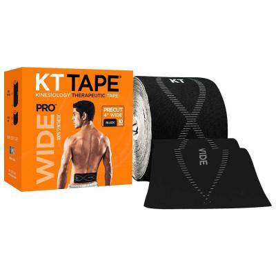 Kt Tape Pro Wide Bande Pr&eacute;d&eacute;coup&eacute; 10x25cm Black 2.5M 10uts