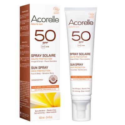 Spray Solaire Bio - SPF 50 Tr&egrave;s Haute Protection - Acorelle
