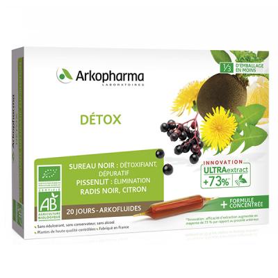 Arkopharma Arkofluides Arkofl D&eacute;tox Bio - Bo&icirc;te 20 ampoules de 10 ml