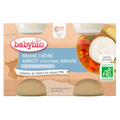 BABYBIO Brass&eacute;ch&egrave;vre abricot banane bio +6mois 2x130g