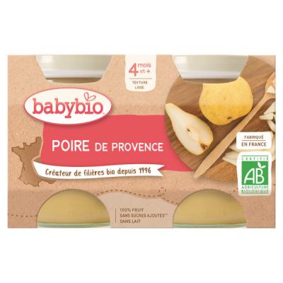 Babybio Fruits Pot Poire de Provence +4m Bio 2 x 130g