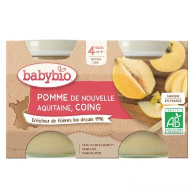 Petits pots pomme d'Aquitaine, coing, d&egrave;s 4 mois, bio