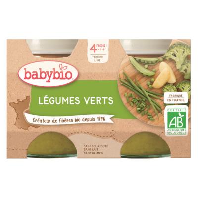 BABYBIO Petits pots l&eacute;gumes verts bio +4mois 2x130g