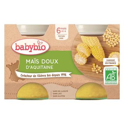 Babybio Ma&iuml;s Doux d'Aquitaine - Carton 2 pots de 130 g