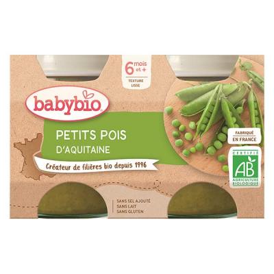 Babybio - Petit Pot B&eacute;b&eacute; Petits pois - Bio - 2x130g - D&egrave;s 6 mois