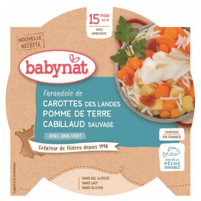 Babybio Assiette Carotte Des Landes, Pomme De Terre, Cabillaud 260g