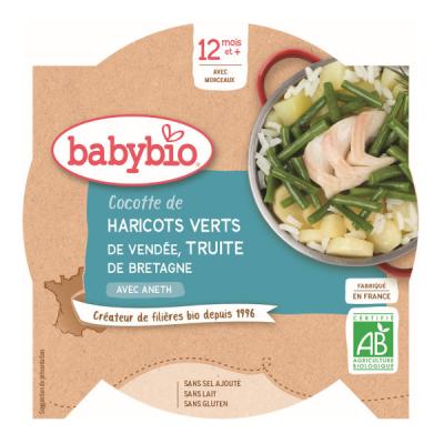Babybio - Assiette L&eacute;gumes Truite Aneth - Bio - 230g - D&egrave;s 12 mois