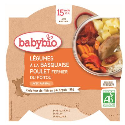 L&eacute;gumes &agrave; la Basquaise, poulet fermier du Poitou, d&egrave;s 15 mois
