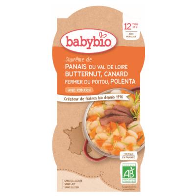 Babybio Bols Panais, Courge Butternut, Canard, Polenta 2x200g