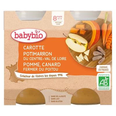 Babybio - Petit Pot B&eacute;b&eacute; L&eacute;gumes Canard - Bio - 2x200g - D&egrave;s 8 mois
