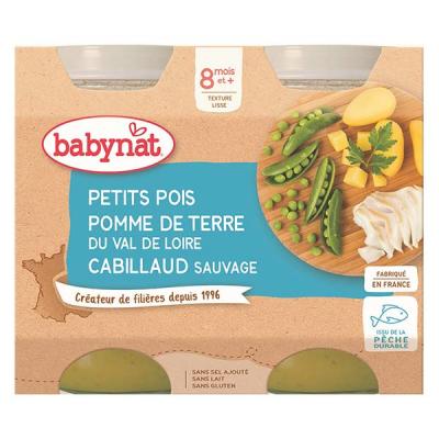 Petits Pots Petits Pois Pommes de Terre Cabillaud d&egrave;s 8 mois Babybio