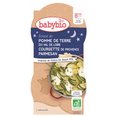 Babybio Bols Bonne Nuit &Eacute;cras&eacute; Pomme De Terre Courgette 2x200g
