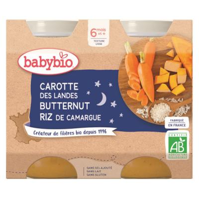 Pot Carotte, Butternut & Riz 6M 2x200G Bio