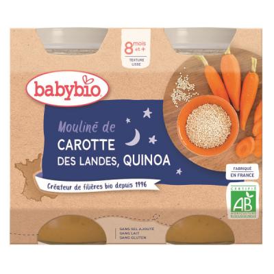 Babybio Petits pots Menu L&eacute;gumes & Quinoa Bio d&egrave;s 8 mois 2 x 200 g
