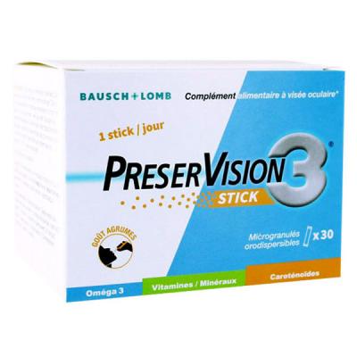 BAUSCH&LOMB PRESER VISION 3 stick Micro granul&eacute;s x30