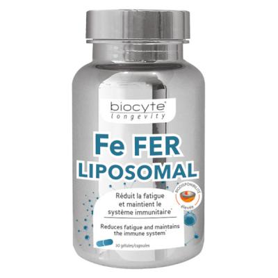 BIOCYTE Longevity Min&eacute;raux - Fe fer liposomal 30 g&eacute;lules