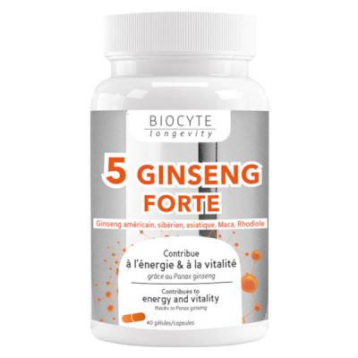BIOCYTE longevity Energie&Vitalit&eacute;- 5 ginsengs Forte g&eacute;lules x 40