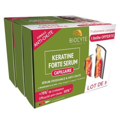 Biocyte K&eacute;ratine Forte - S&eacute;rum anti-chute, 15x9ml