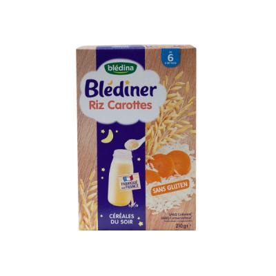 Bl&eacute;dina BL&Eacute;DINER - C&eacute;r&eacute;ales du Soir Riz Carottes - D&egrave;s 6 mois, 210g