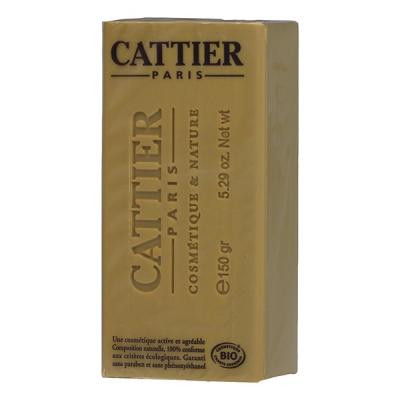 CATTIER Savon pain doux v&eacute;g&eacute;tal argile jaune miel lavande bio 150g