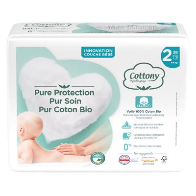 Cottony Couches en Coton Bio - Taille 2 - Paquet de 38 couches