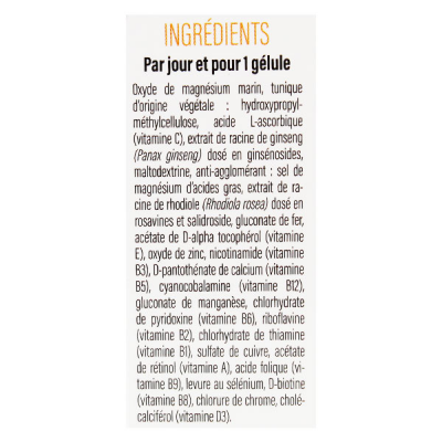 Dayang Complexe Multivitamines Ginseng Rhodiole 30 g&eacute;lules 