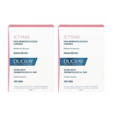 Ducray Ictyane Pain dermatologique Surgras sans Savon lot de 2x100g