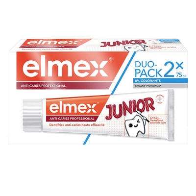 Elmex anti caries professional Junior Dentifrice lot de 2 x75ml