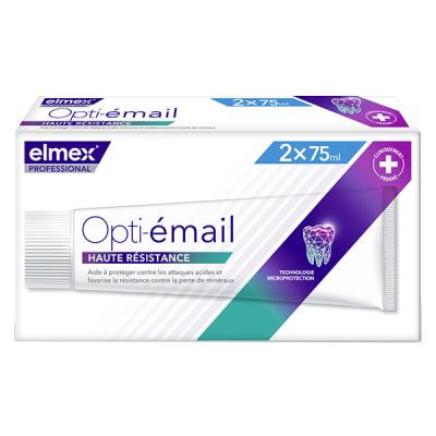 Elmex PROFESSIONAL - OPTIEMAIL - Dentifrice Haute R&eacute;sistance, 2x75ml