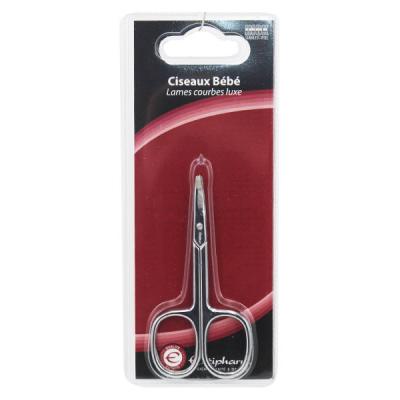 Estipharm Ciseaux B&eacute;b&eacute; Courbes Luxe 9 cm - Blister 1 paire de ciseaux