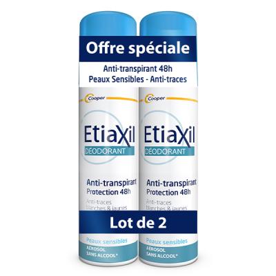 ETIAXIL D&eacute;odorant anti-transpirant lot de 2 a&eacute;rosols de 150ml