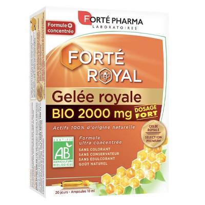 FORT&Eacute;PHARMA Gel&eacute;e royale bio 2000mg 20 ampoules de 10ml