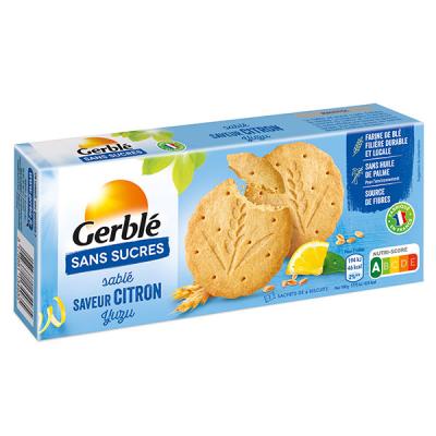 Biscuits Sabl&eacute; Citron Yuzu S/sucres Gerble - Le Paquet De 12 - 132 G