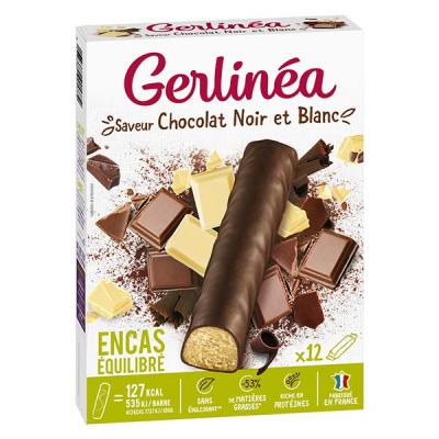 Barres Chocolat&eacute;es Noir&Blanc Gerlinea - Les 12 Barres De 31 G