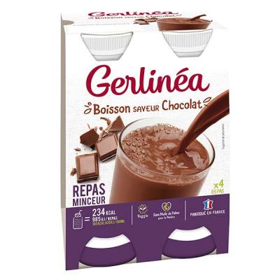 Gerlin&eacute;a Substituts de Repas &agrave; boire saveur chocolat - 4x236ml