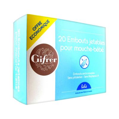 Gifrer B&eacute;b&eacute; - Recharge Mouche B&eacute;b&eacute; Embouts Extra Souples, 20 unit&eacute;s