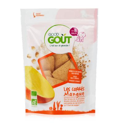 Good Go&ucirc;t Biscuits aux C&eacute;r&eacute;ales D&egrave;s 8 Mois Bio Carr&eacute;s Mangue 50g
