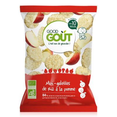 Mini galettes de riz &agrave; la pomme BIO - d&egrave;s 10 mois, Good Go&ucirc;t (40 g)