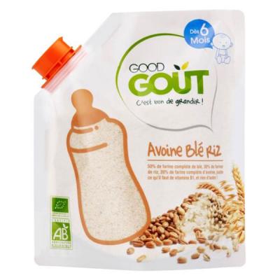 GOOD GOUT C&eacute;r&eacute;ales en Poudre Avoine Bl&eacute; Riz - 200 g - D&egrave;s 6 mois