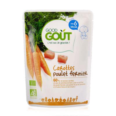Good Go&ucirc;t Plat Carottes Poulet +6m Bio 190g