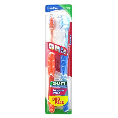 Gum Technique Pro Bros Med 1528 Duopack - Blister 2 brosses &agrave; dents