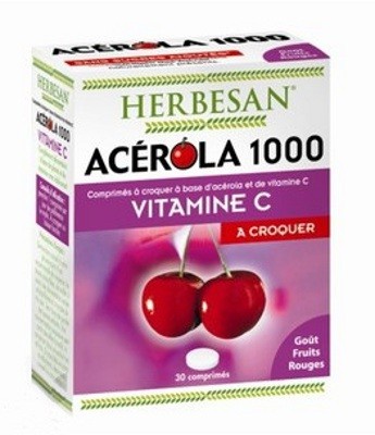 Herbesan Ac&eacute;rola 1000mg + Vitamine C Fruits Rouges 30caps