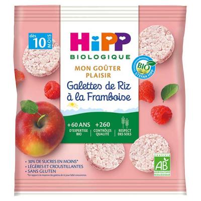 Hipp Bio Mon Go&ucirc;ter Plaisir Galettes de Riz &agrave; la Framboise +10m 30g