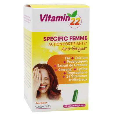 Vitamin'22 Femme Action Tonifiante 60gelules Ineldea