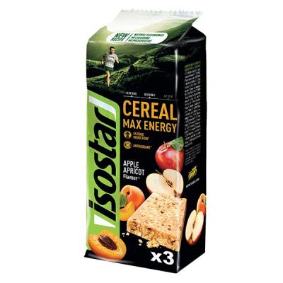 Isostar Cereal Max Energy Pomme Abricot 3 x 55g 