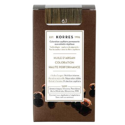Korres Coloration Permanente Huile D'Argan Blond Fonc&eacute; Cendr&eacute; 6.1
