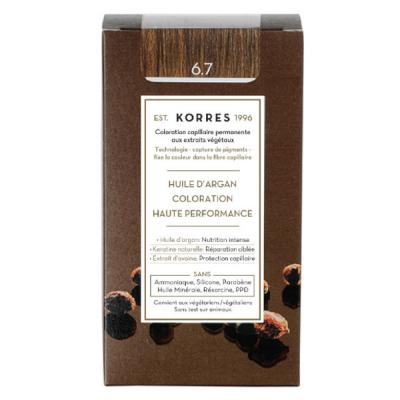 Korres Huile d'Argan Coloration 6.7 Blond Fonc&eacute; Marron 50ml